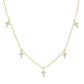 Cross Diamond Fashion Station Necklace