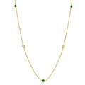Zephyr Gemstone & Diamond Station Necklace