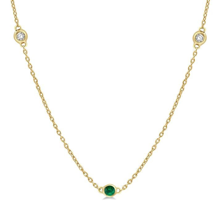 Zephyr Gemstone & Diamond Station Necklace