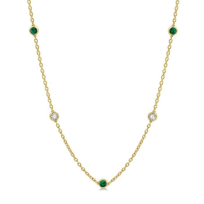 Ivy Gemstone & Diamond Station Necklace