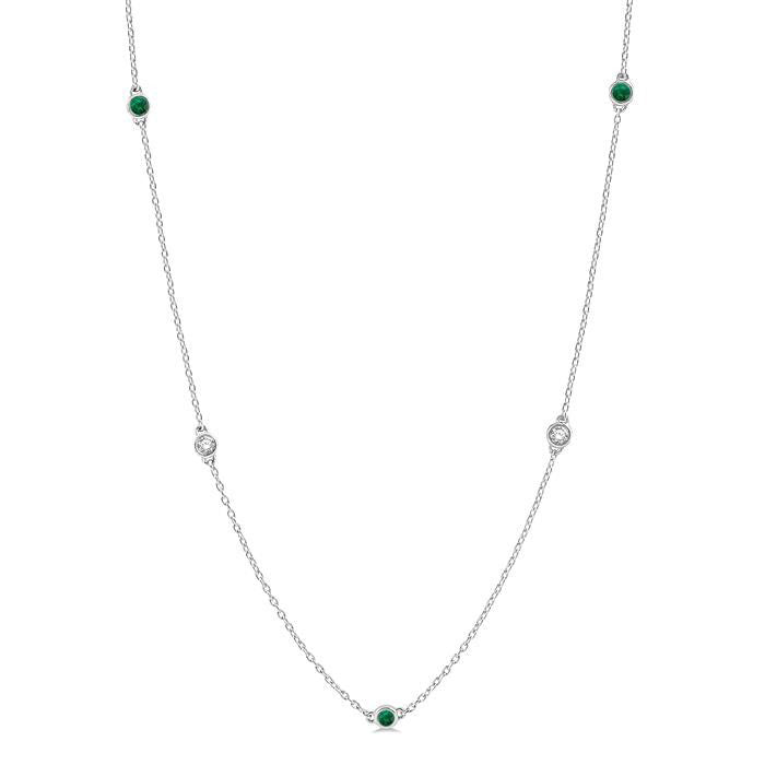 Vale Gemstone & Diamond Station Necklace