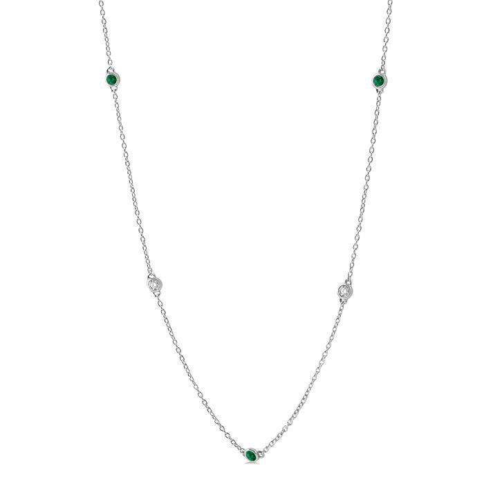 Vale Gemstone & Diamond Station Necklace