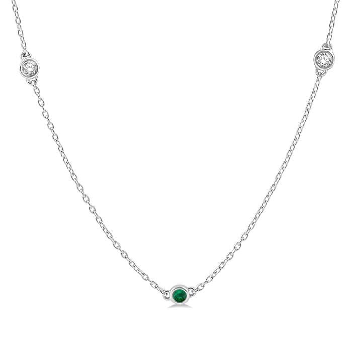 Vale Gemstone & Diamond Station Necklace
