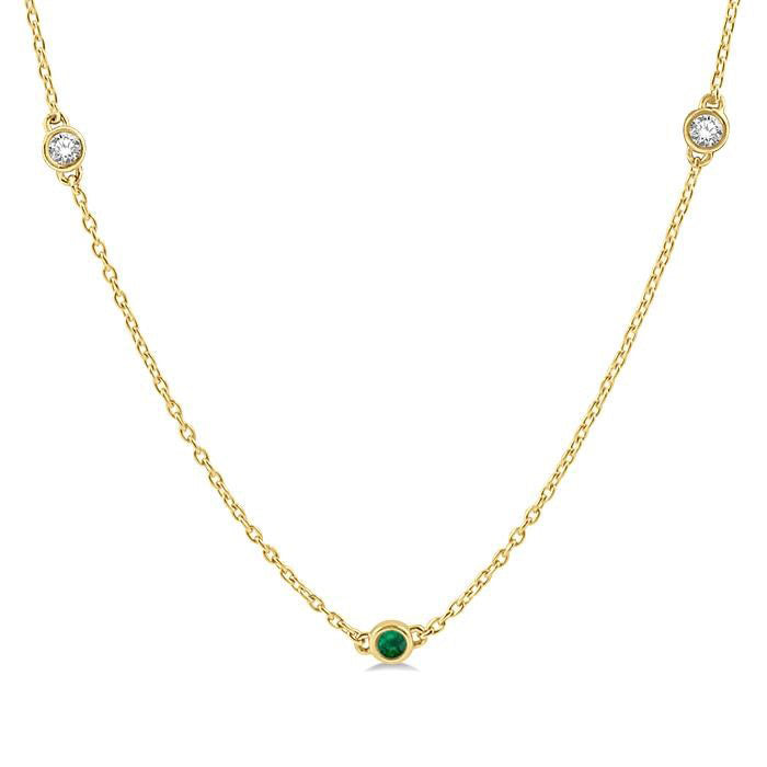 Wisteria Gemstone & Diamond Station Necklace