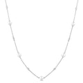 Pearl & Diamond Station Necklace