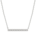 1/8 Ctw Round Cut diamond Petite Bar Necklace in 10K White Gold