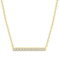 1/8 Ctw Bar Round Cut Diamond Petite Necklace in 10K Yellow Gold
