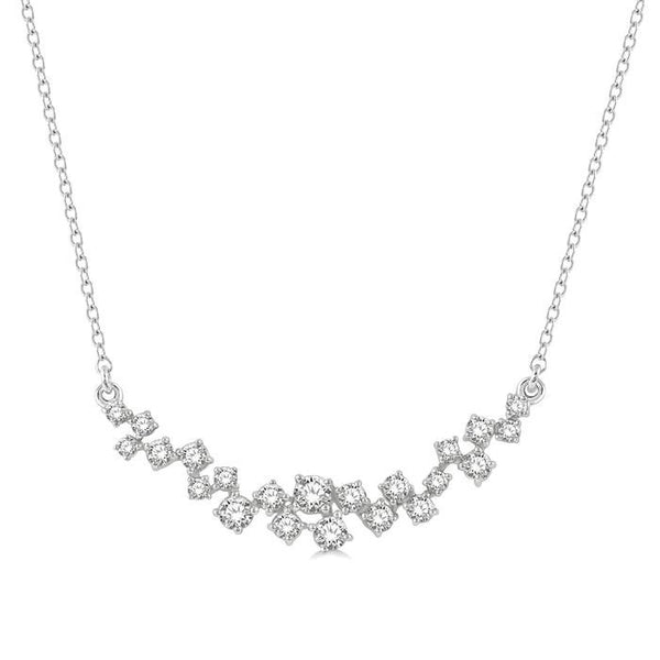 1/2 Ctw Round Cut Diamond Scatter Necklace in 14K White Gold