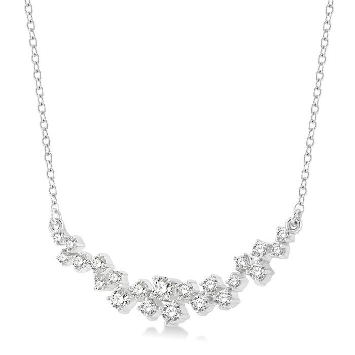 1/2 Ctw Round Cut Diamond Scatter Necklace in 14K White Gold
