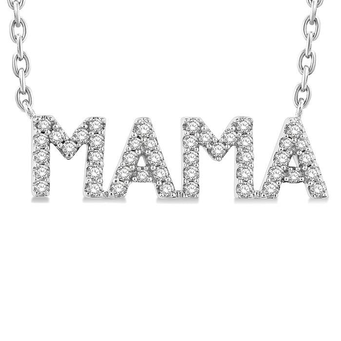 Block 'Mama' Diamond Name Necklace