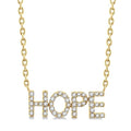 1/6 Ctw 'HOPE' Block Round Cut Diamond Necklace in 10K Yellow Gold