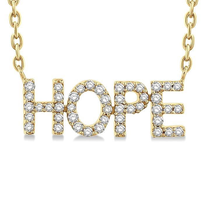 Block 'Hope' Diamond Name Necklace
