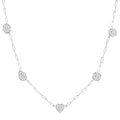 3/4 Ctw Shine Bright Mixed Shape Mount Round Cut Diamond Station Necklace in 14K White Gold