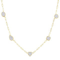 3/4 Ctw Shine Bright Mixed Shape Mount Round Cut Diamond Station Necklace in 14K Yellow and White Gold