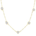 Mixed Shape Paperclip Shine Bright Diamond Station Necklace