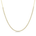 1 Ctw Round Cut Diamond Halfway Tennis Necklace in 14K Yellow Gold