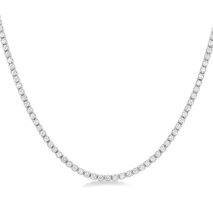 1 Ctw Round Cut Diamond Halfway Tennis Necklace in 10K White Gold