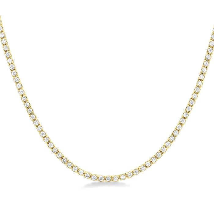1 Ctw Round Cut Diamond Halfway Tennis Necklace in 10K Yellow Gold