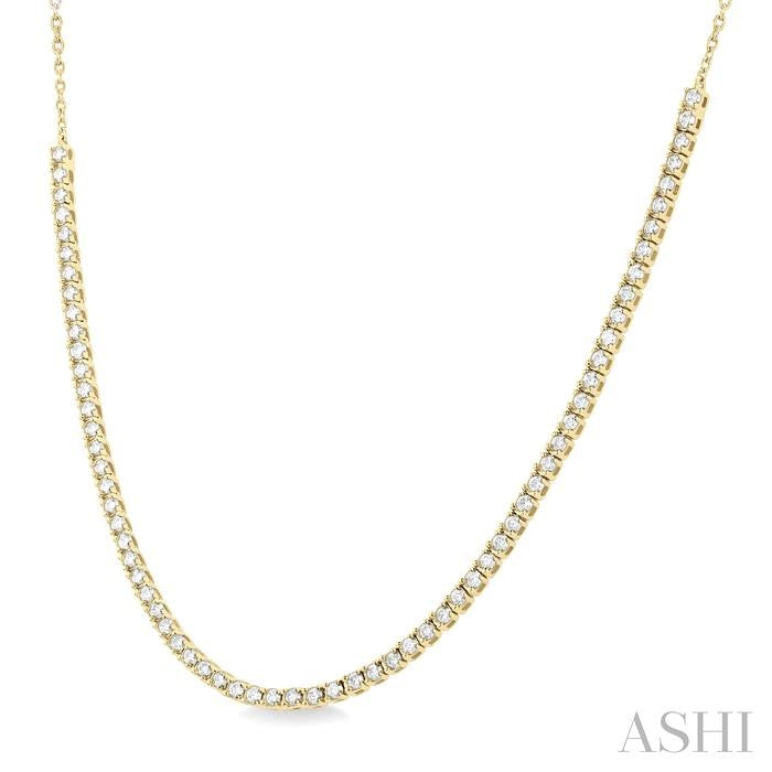 Elysian Echo Halfway Diamond Tennis Necklace