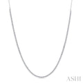2 Ctw Round Cut Diamond Halfway Tennis Necklace in 14K White Gold