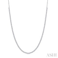 3 Ctw Round Cut Diamond Halfway Tennis Necklace in 14K White Gold