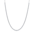 5 Ctw Round Cut Diamond Halfway Tennis Necklace in 14K White Gold
