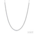 5 Ctw Round Cut Diamond Halfway Tennis Necklace in 14K White Gold