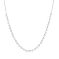 3/4 Ctw Halfway Bezel Set Round Cut Diamond Tennis Necklace in 14K White Gold