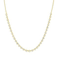 3/4 Ctw Halfway Bezel Set Round Cut Diamond Tennis Necklace in 14K Yellow Gold