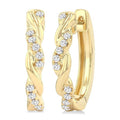 Twisted Diamond Fashion Hoop Earrings