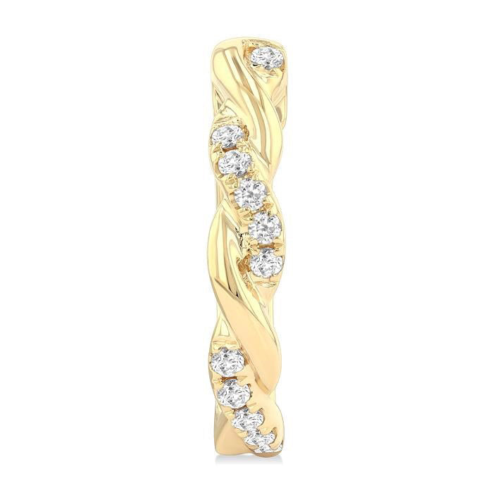 Twisted Diamond Fashion Hoop Earrings
