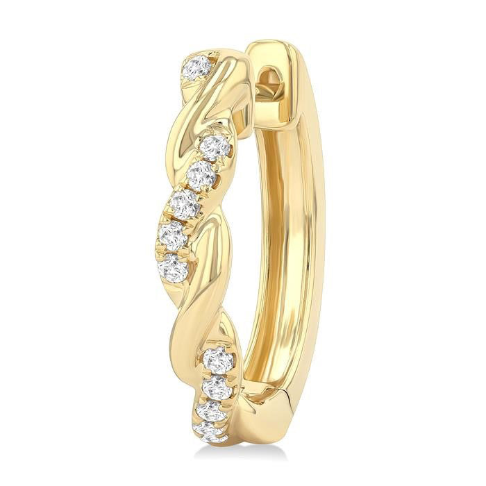 Twisted Diamond Fashion Hoop Earrings