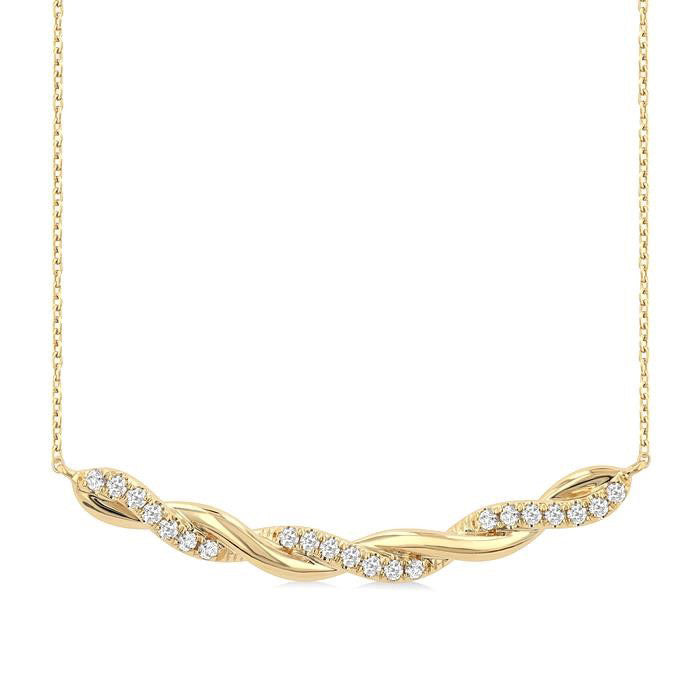 Twisted Diamond Fashion Necklace