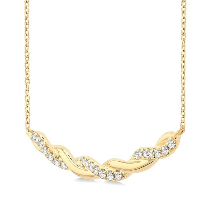 Twisted Diamond Fashion Necklace