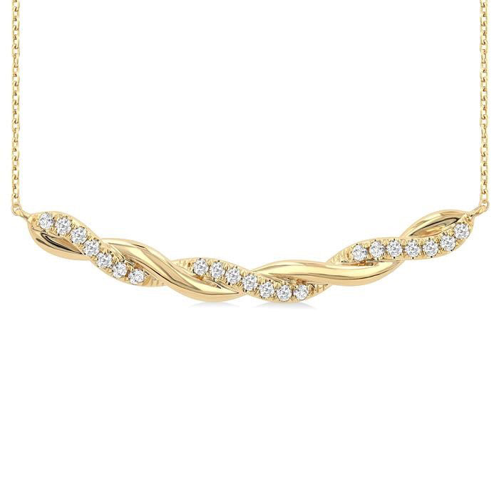 Twisted Diamond Fashion Necklace