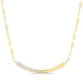Paperclip Bar Diamond Smile Necklace