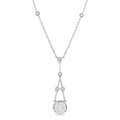 5/8 Ctw Bar & Circular Mount Motif Round Cut Diamond Shine Bright Necklace in 14K White Gold