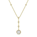 5/8 Ctw Circular Mount & Bar Extension Round Cut Diamond Shine Bright Necklace in 14K Yellow and White Gold