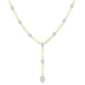 Oval Shape Paperclip Shine Bright Diamond Fashion Necklace