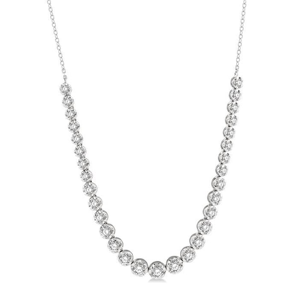 2 Ctw Round Cut Diamond Illusion Necklace in 14K White Gold