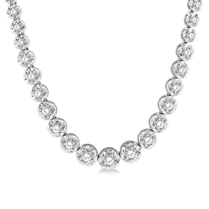 2 Ctw Round Cut Diamond Illusion Necklace in 14K White Gold