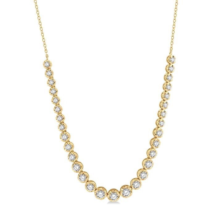 2 Ctw Round Cut Diamond Illusion Necklace in 14K Yellow Gold