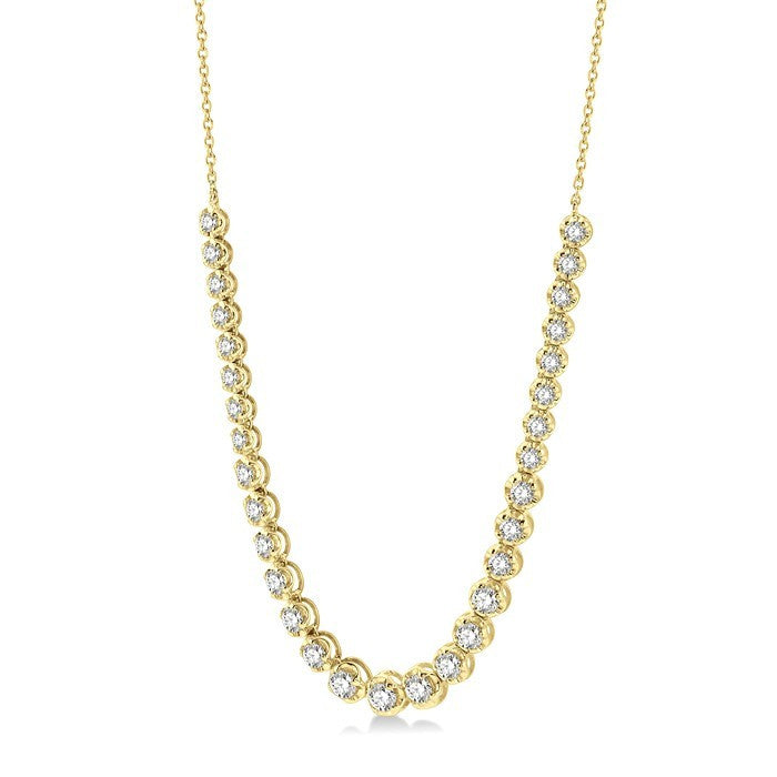 2 Ctw Round Cut Diamond Illusion Necklace in 14K Yellow Gold