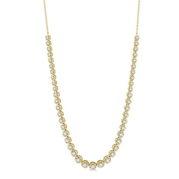 3 Ctw Round Cut Diamond Illusion Necklace in 14K Yellow Gold