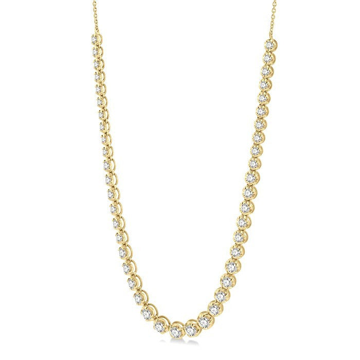 3 Ctw Round Cut Diamond Illusion Necklace in 14K Yellow Gold