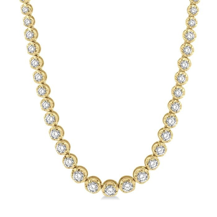3 Ctw Round Cut Diamond Illusion Necklace in 14K Yellow Gold