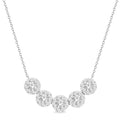 Round Shape 5 Stone Shine Bright Essential Diamond Smile Necklace