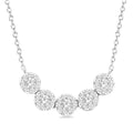 1/3 Ctw 5-Stone Circular Mount Shine Bright Round Cut Diamond Necklace in 14K White Gold