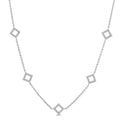 Square Shape Diamond Station Necklace