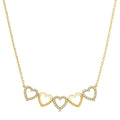 Heart Shape Link Diamond Necklace